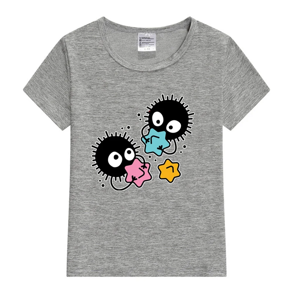 Soot studio ghibli Kids T-Shirt Kawaii T-Shirt Kids Summer Short Sleeve Tees Cartoon Animal Boys Girls Kawaii Tops Tshirt