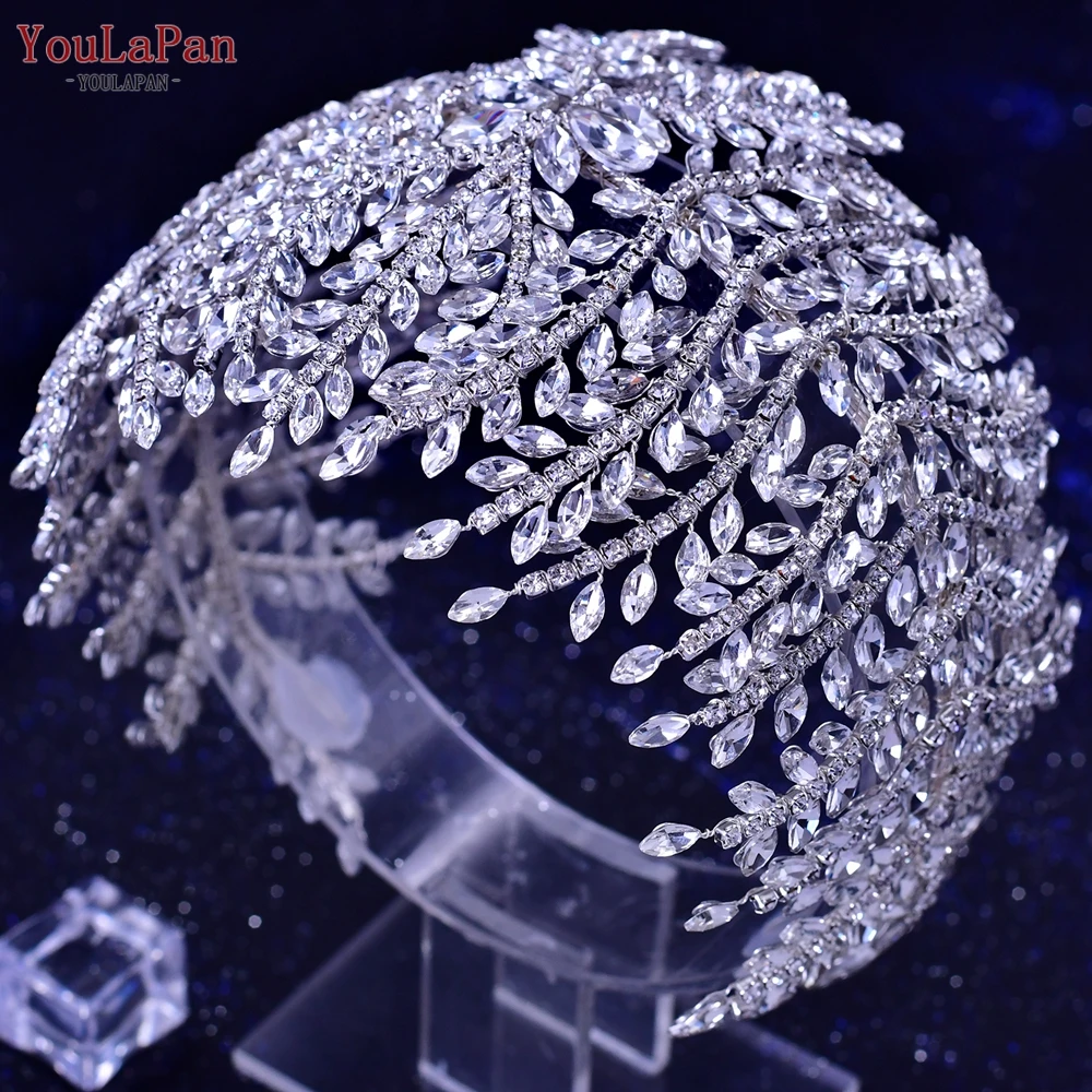 YouLaPan HP435 Wedding Tiara Crystal Bridal Headband Women Hair Crown Bridal Hair Accessories Bride Headpieces for Party Banquet