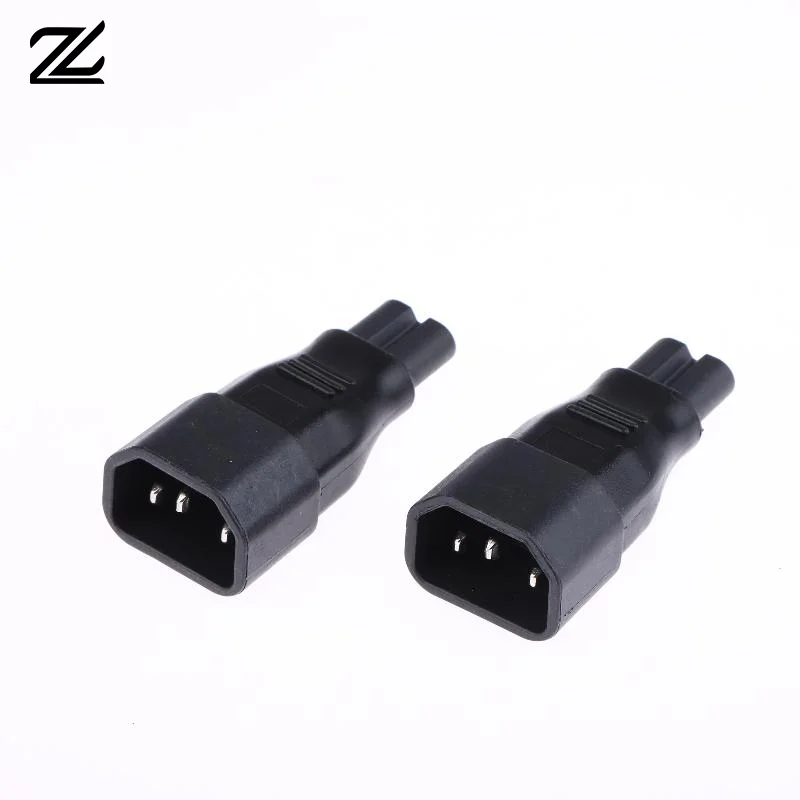 Power Adapter Plug C14 to C7 IEC320  Two Pack Compact and Durable for Office Home and AV Installations