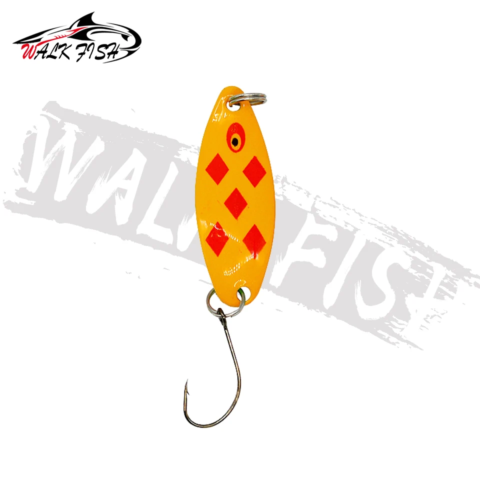 WALK FISH 3.4cm 3.5g Metal Spinner Spoon Trout Fishing Lure Hard Bait Sequins Noise Paillette Artificial Bait Sequins Spinner