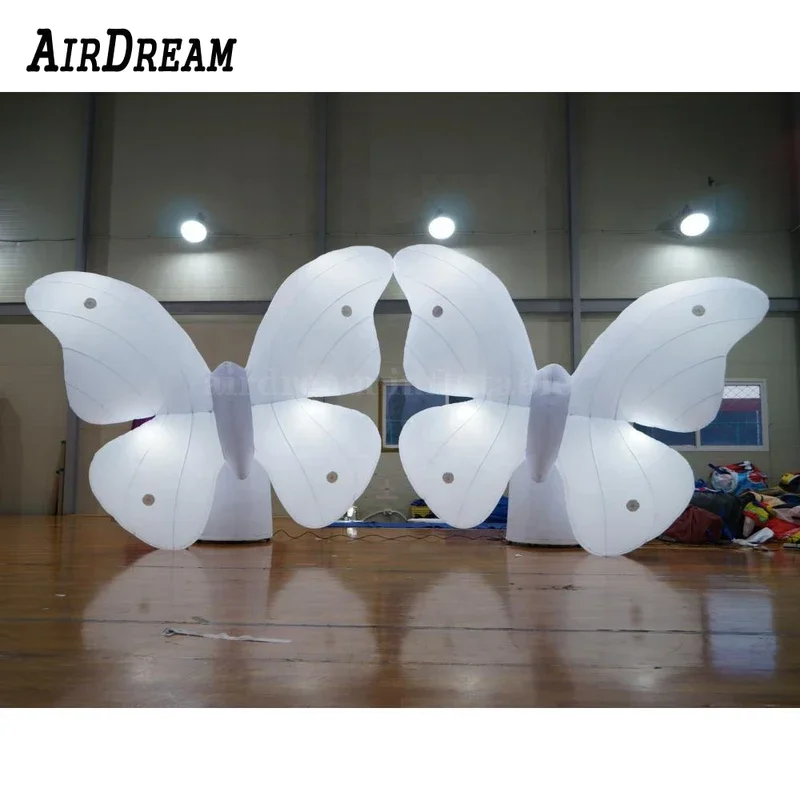 Beautiful white Inflatable Butterfly Wings With LED Light For Nightclub's Ceiling Stage Decoration party/events/stage decor