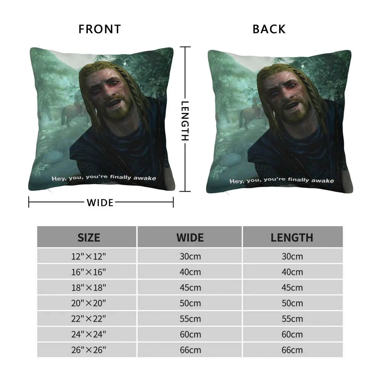 Hey You You're Finally Awake Pillowcase Polyester Linen Velvet Printed Zip Decorative Pillow Case Car Cushion Cover Wholesale