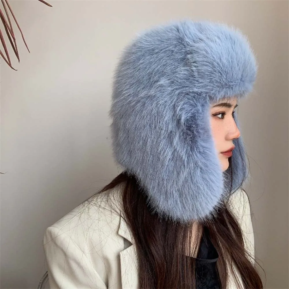 الهدايا بلون الرجال النساء الطيار قبعة مكافحة البرد يندبروف فو الفراء الطيار قبعة دفئا قابل للتعديل سدادات حماية الأذن قبعة الدراجات