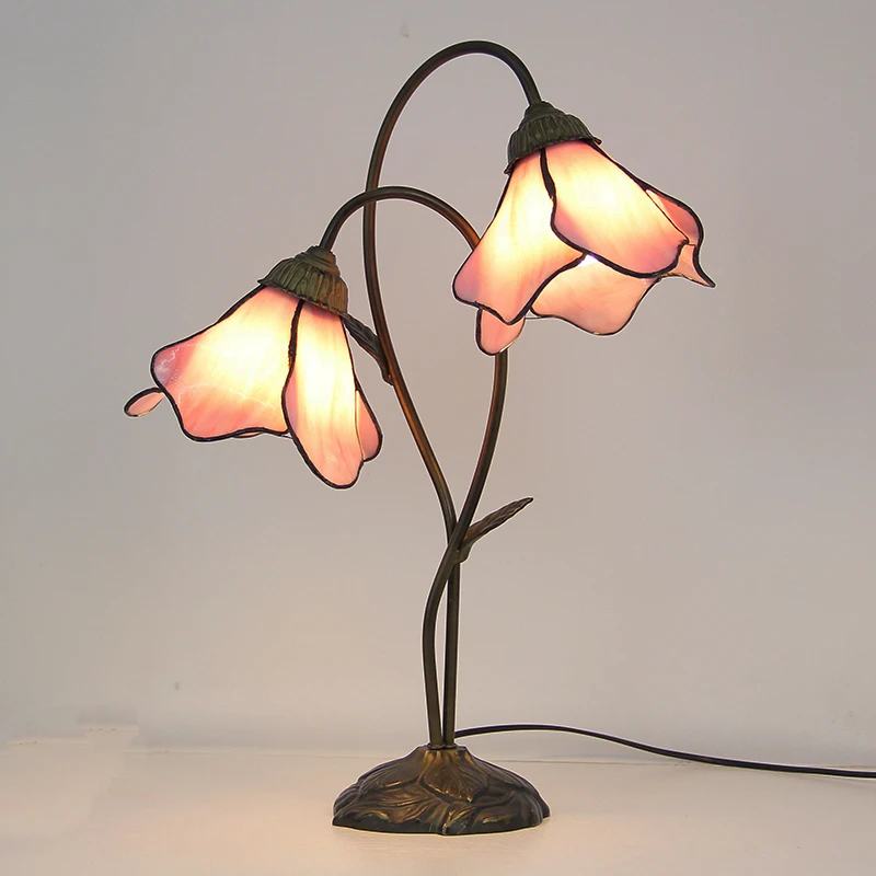 Tiffany Stained Glass Table Lamps for Living Room Bedroom Flower Desk Lamp Mediterranean Vintage Stand Light Fixtures Home Decor image 3