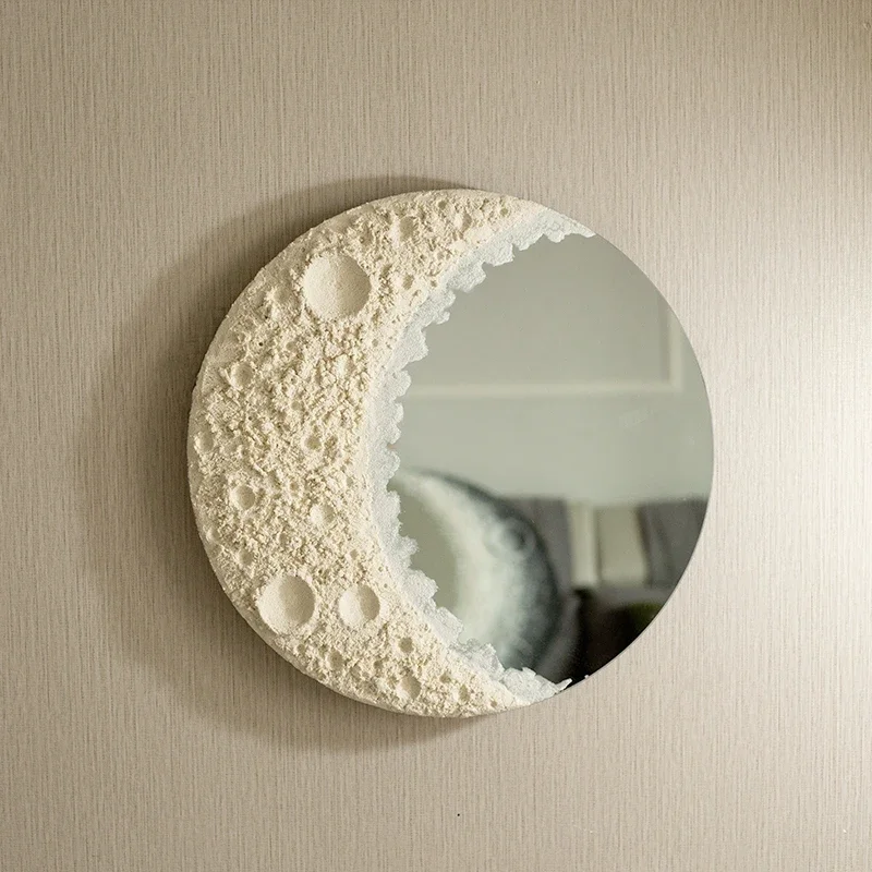 

Round Nordic Wall Mirror Art Modern Design Moon Makeup Mirror Korean Dekoracyjne Lustra Bedroom Decoration Luxury