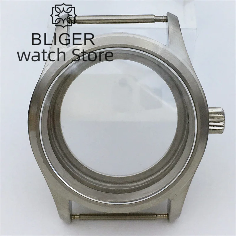 BLIGER-Caso Relógio Dome Sapphire Glass para Mergulhador, Movimento Parafuso Coroa, NH35, NH36, ETA2824, PT5000, Miyota9015, 36mm, 39mm