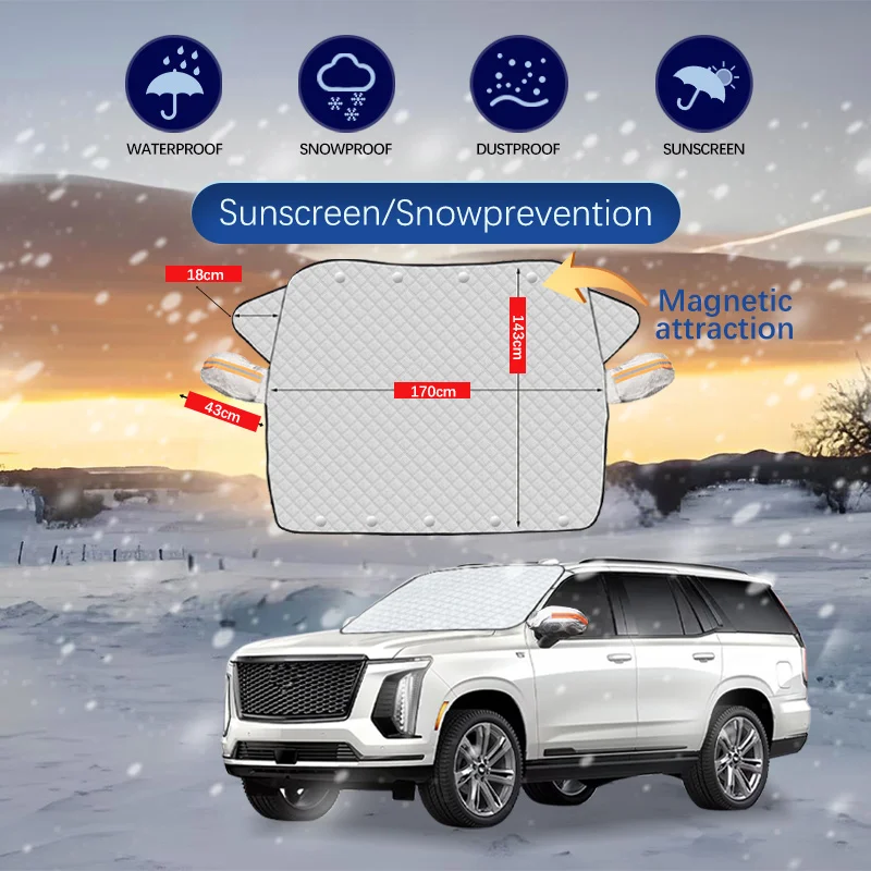 Car Accessories Car Windscreen Windshield Frost Cover Ice Snow Shield Front Protector For Cadillac Escalade
