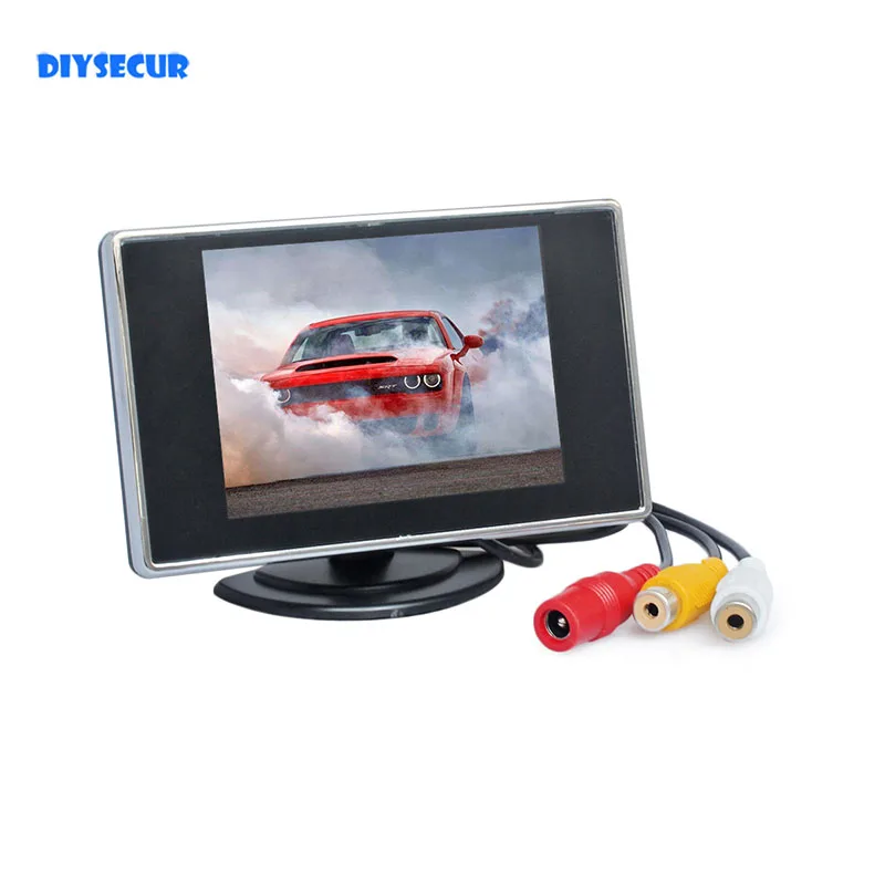 DIYSECUR 3.5inch Color TFT LCD Car Rear View Car Monitor Parking Rearview Monitor with 2CH Video Input