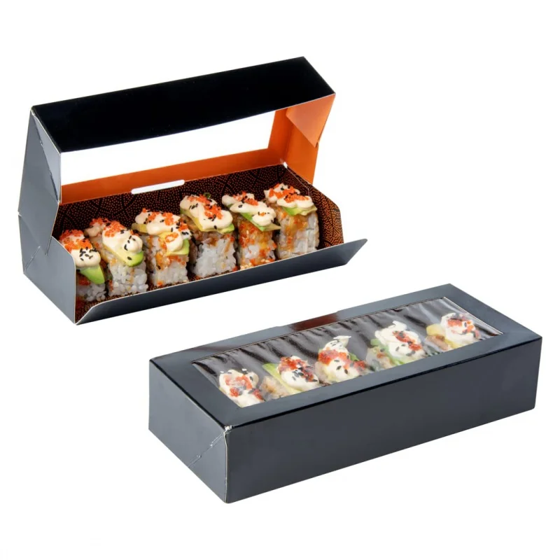 Sushi Box com PE/PLA laminado dentro, ambos os lados impressão, produto personalizado