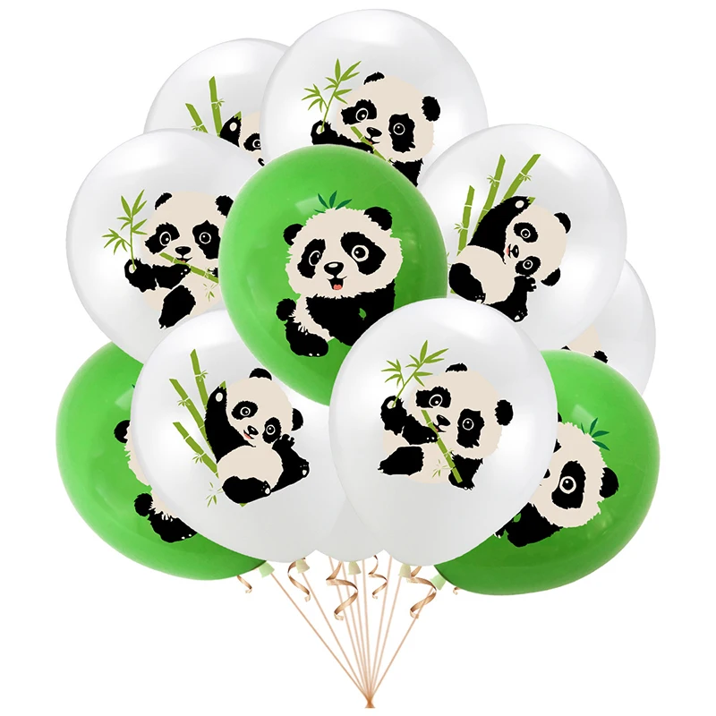 10Pcs Panda Themed Parties Decorated Balloons Birthday Parties Children's Parties Panda Balloons Children's Favorite