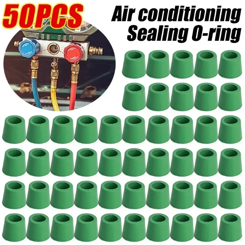 New Green Air Conditioning 1/4'' Charging Hose 1/4'' Valve Gasket Manifold Repair Seal Kit Replacement Car Accessories 200/50pcs