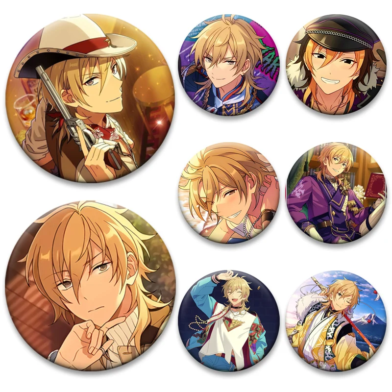 

Cartoon Style Badge Ensemble Stars Hakaze Kaoru Brooch on Backpack Clothes Handmade Round Enamel Pins for Jewelry Gift Accessory