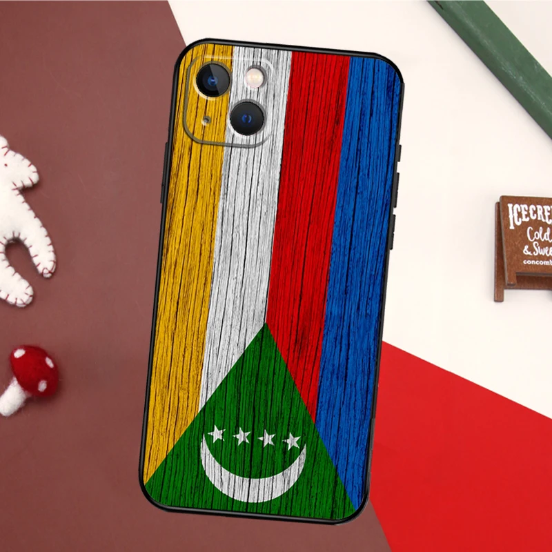 Comoros Flag Phone Case For iPhone 16 15 11 12 13 14 Pro Max X XR XS Max 6 14 Plus Soft Cover