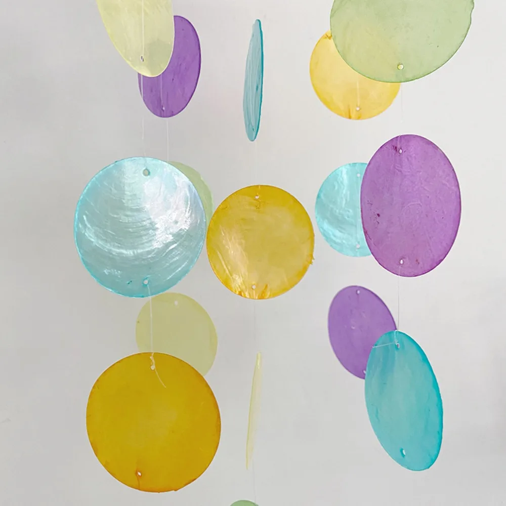 Circle Shell Wind Chimes Creative Home Decoration Natural Shell Shell Wind Chimes With Crisp Ringtones Shell Pendant Balcony