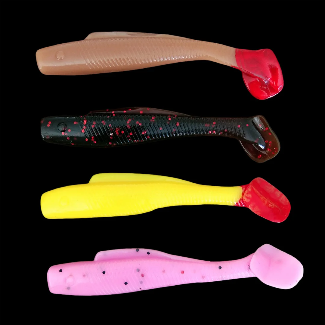 6pcs 9cm 4.5g New TPR Soft Lure Worm Silicone Bait T Tail Swimbait Streamer Sea Fishing Minnow Lure Floating Wobbler Set Tackle