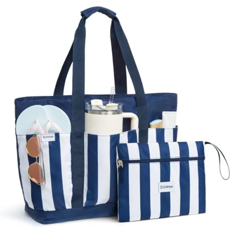 

Пляжная сумка-тоут водонепроницаемая для женщин, совместимая с Stanley Cup, складная, для путешествий на выходные