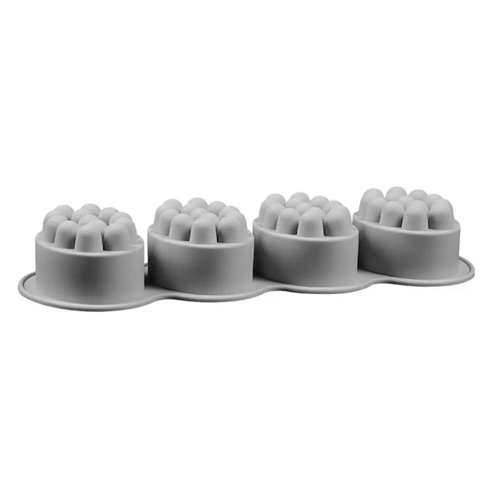 

4-Cavity Silicone Massage Brush Mold Oven Microwave Freezer Safe Non-Stick Soap Making Mold for Cake Decorating Cupcakes DIY