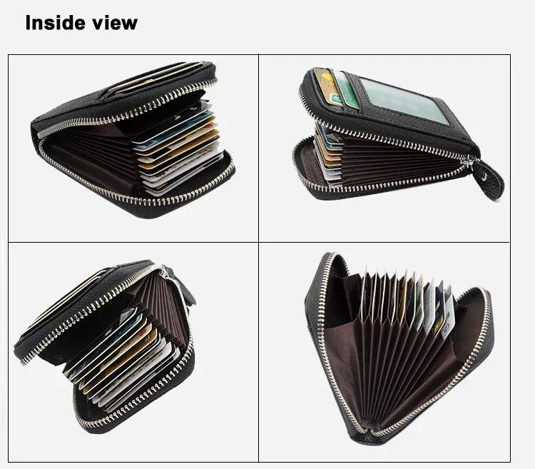 Fashion Genuine Leather men card holder Wallets women credit card holders card&ID holder female organizer purse Business card image 5