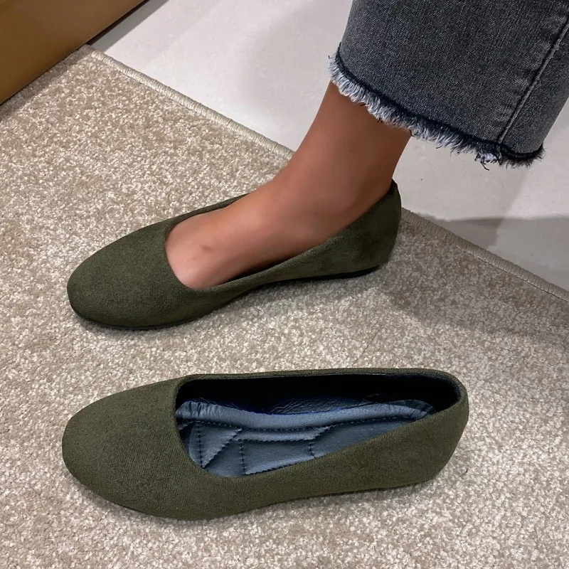 

2024 New Fashion Flats Shoes Women Flats Round Toe Non-slip Flats Casual Basic Flat Heel Size