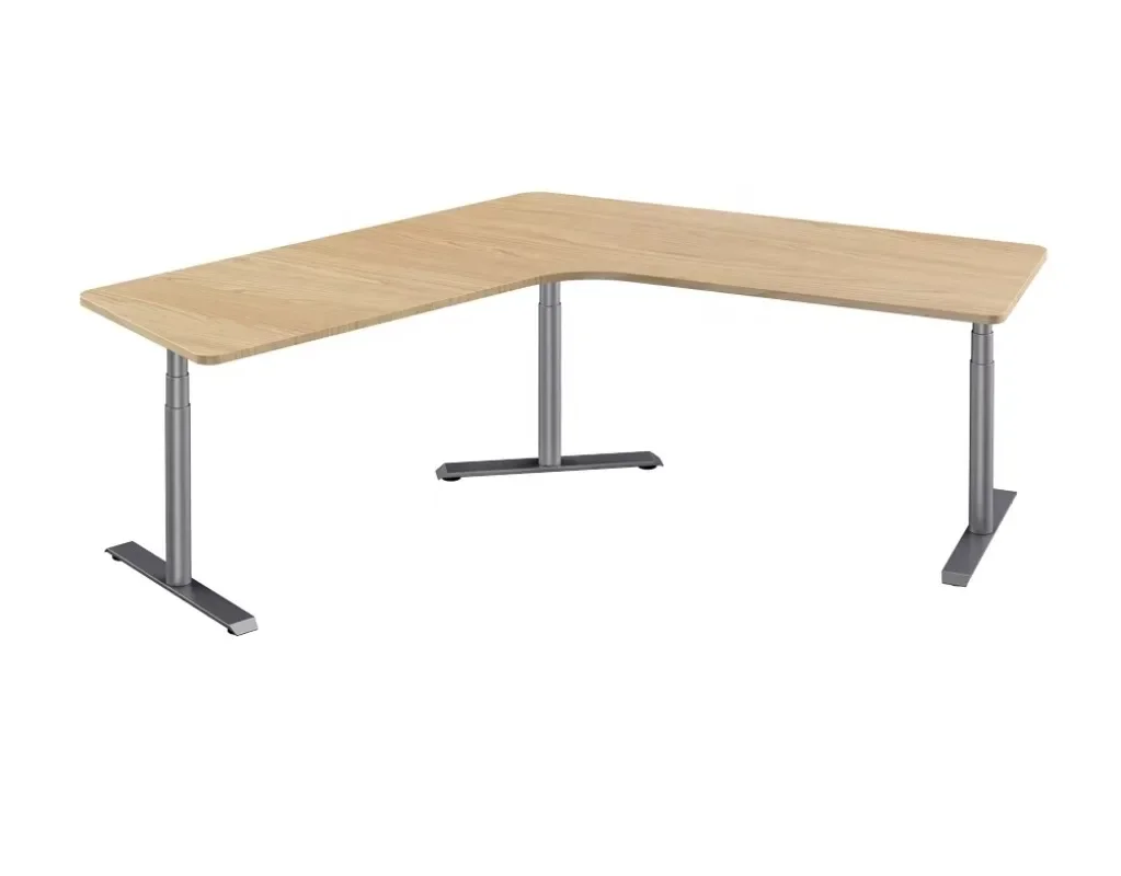 corner electric lift table L-shaped vertical computer table