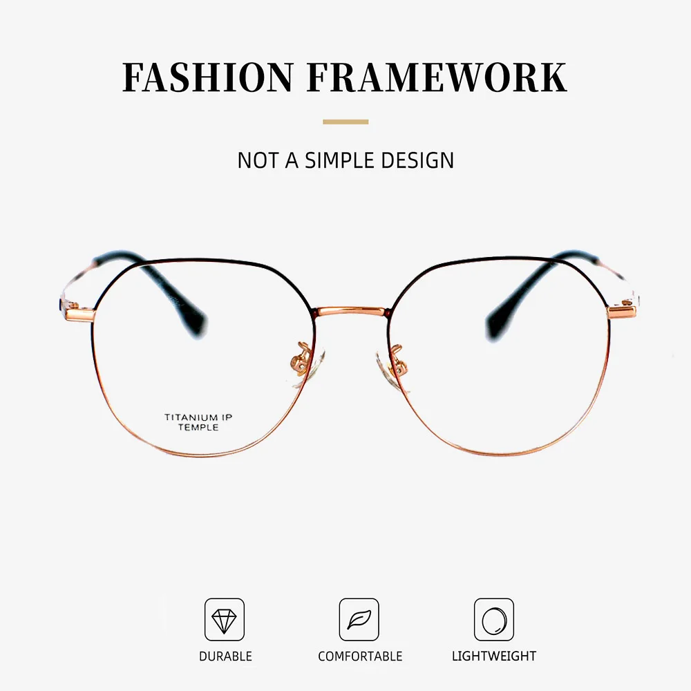 Women Metal Glasses Frame Men Retro Irregularity Optical Eyeglasses Myopic Eyewear Titanium Temple Luxury Used for Reading