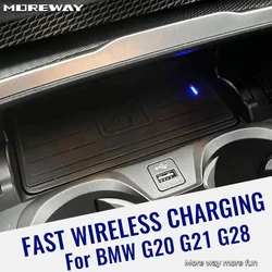 Moreway Wireless charging For BMW G20 330i 320i G21 G22 G28 2021 phone charger holder 15W fast charge Accessories Car interior