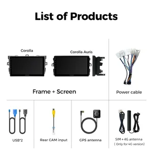 Ainavi reprodutor multimídia de carro para toyota corolla e140/150 auris e180 2004-2013 carplay android rádio automático rádio do carro 4g dsp 2 din 10 principais vendas central multimidia corolla 2011 - №10