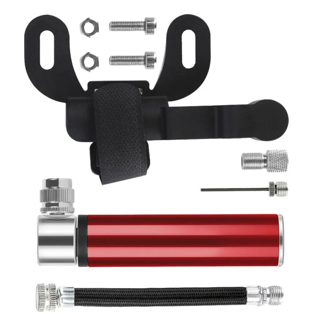 1Set Portable Aluminum Alloy Bike Inflator Tire Pump for Mountain Road Cycling Thread-on Connection No Air Leak