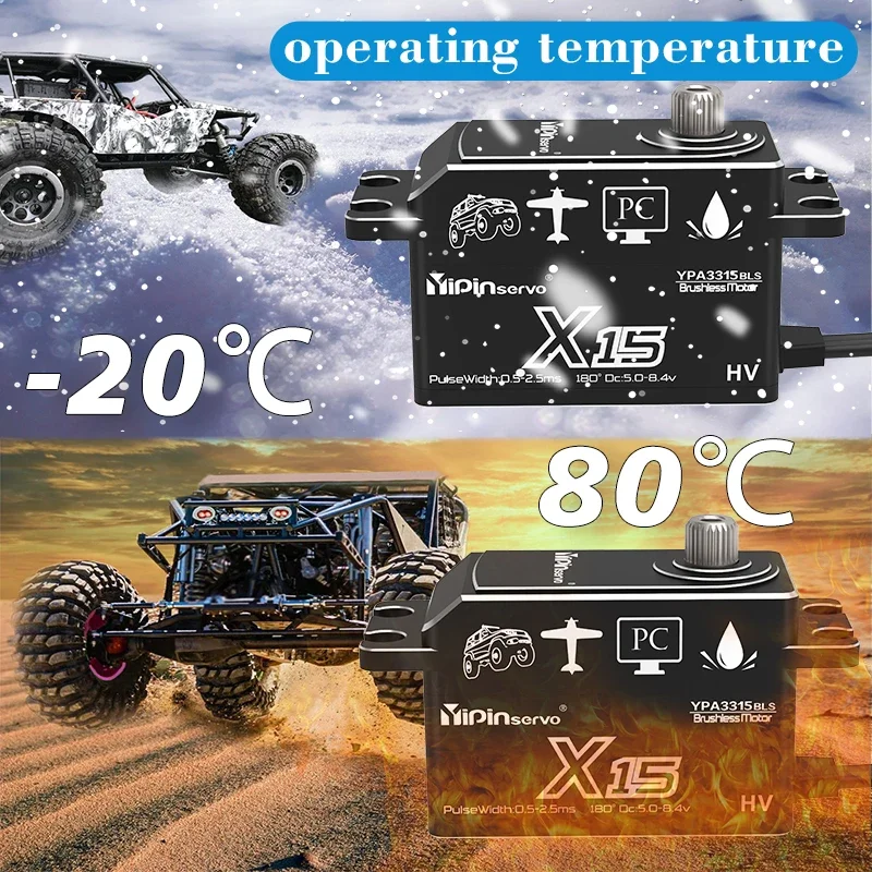 

Цифровой бесщеточный/безколлекторный сервомотор Yipinservo с высоким крутящим моментом и низким профилем, 16 кг, 20 кг, 25 кг, PWM, для радиоуправляемых машин 1/8, 1/10, цельнометаллический редуктор