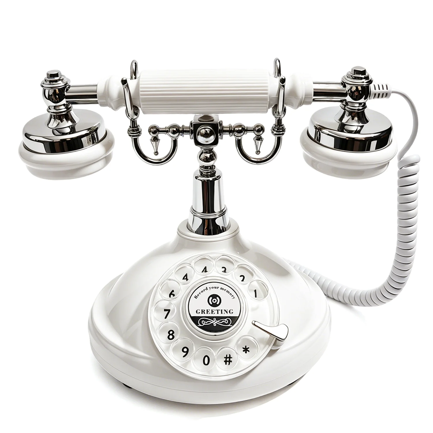 Sprach-Gästebuch-Telefon für Hochzeiten, Vintage-Drehscheibentelefon mit Aufnahmefunktion, Anpassbare Nachrichten für Hochzeit, Geburtstag, Party – Detail 13
