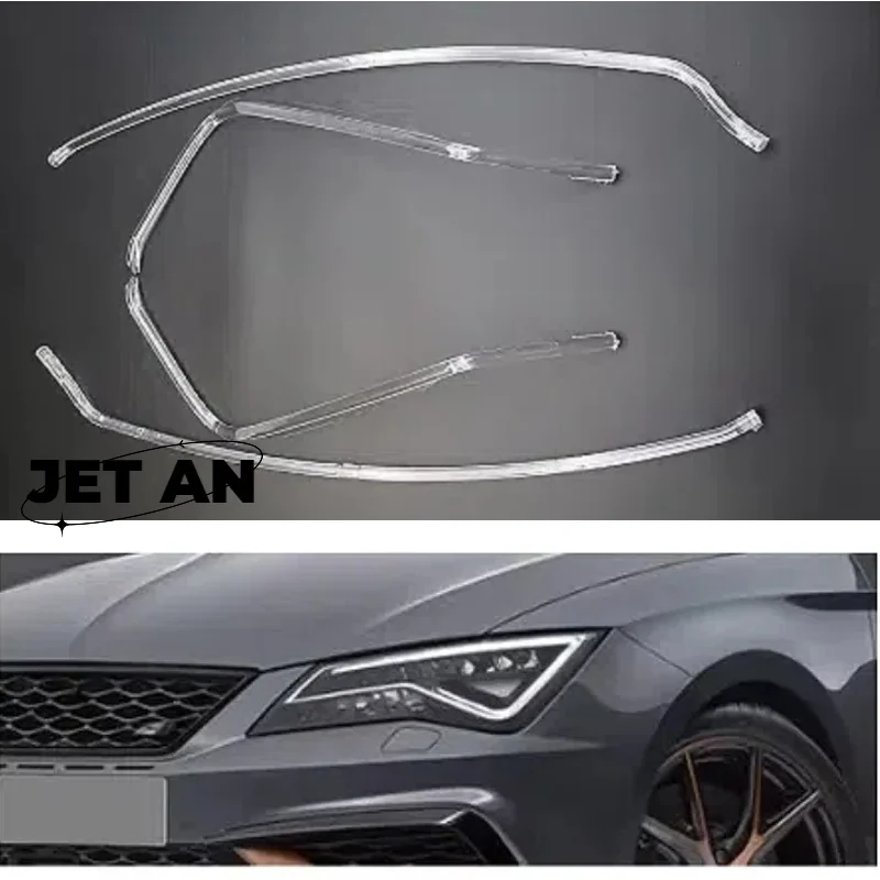 

White Light Angel Eyes Light Guide Strips For SEAT Leon FR LED 2018-2021 Car Headlight DRL Catheter strips Daytime Running
