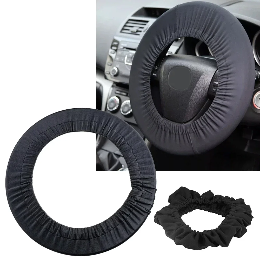 Car Steering Wheel Stretch Scratch Protector Black Cover Steering Wheel Cover Fully Surrounded Elastic Car Steering Wheel