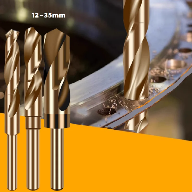 

Cobalt Industrial Grade Twist Drill Bit 12-35mm 1/2 Inch Reduced Shank Drill Bit For Metal Stainless Steel Drilling