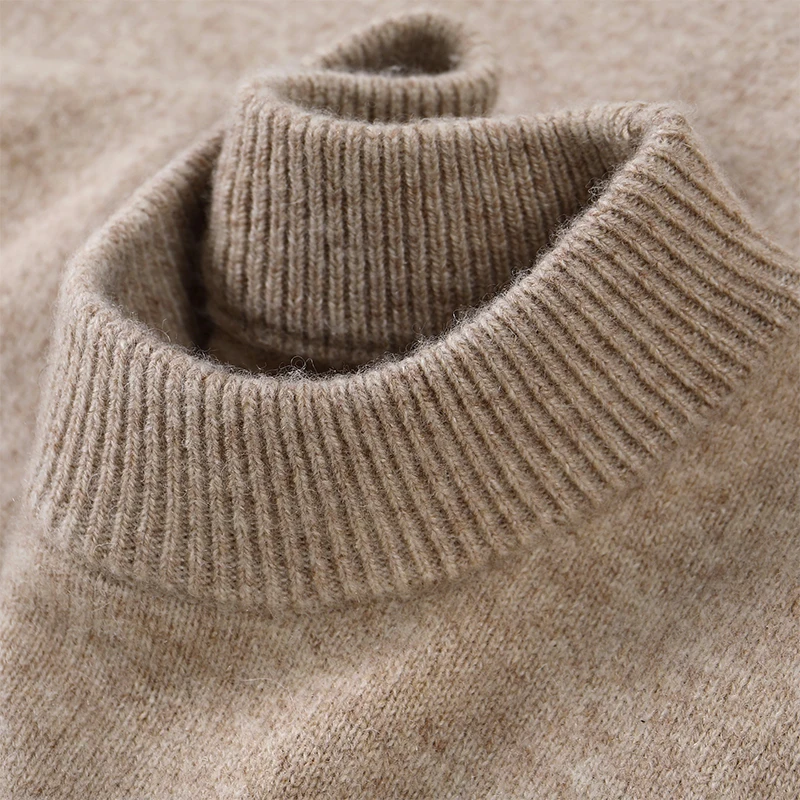 Men's Luxury Knitted Sweater Round Neck Long Sleeve Solid Color Pullover Autumn Winter Fashion Casual Versatile Trend Men's Wear