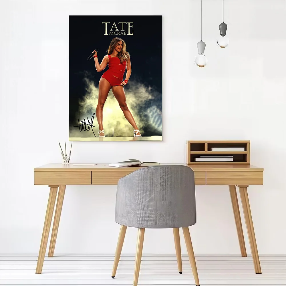Tate McRae Performing Live Canvas Poster Wall Art Customizable High Quality Printed Picture for Decor Living Room Decorations