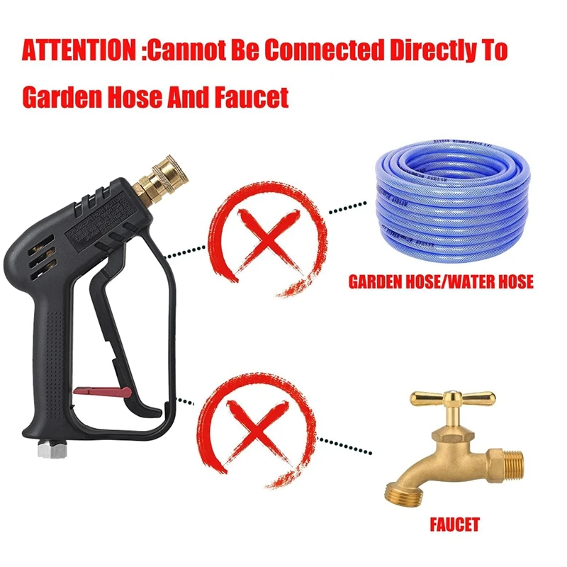 Short Pressure Washer Nozzles With 3/8Inch Swivel Inlet, M22-14Mm & M22-15Mm Adaptor