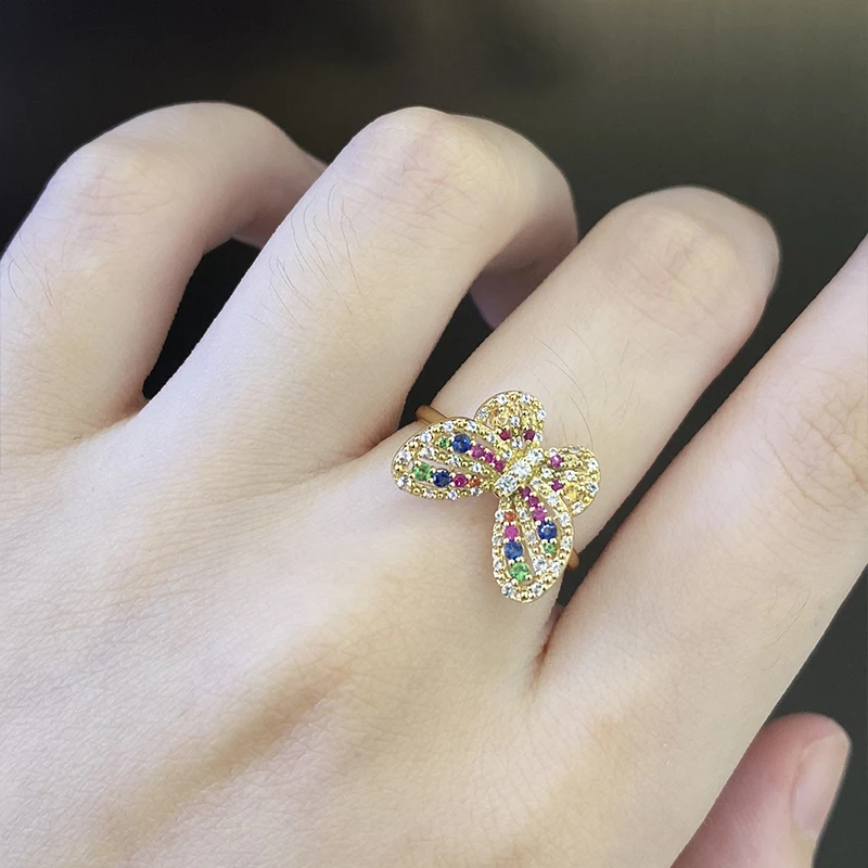 Aazuo Luxury Jewelry 18K Yellow Gold Natrual Sapphires Real Diamonds Jewelry Set Original Butterfly Gift For Women Wedding Party