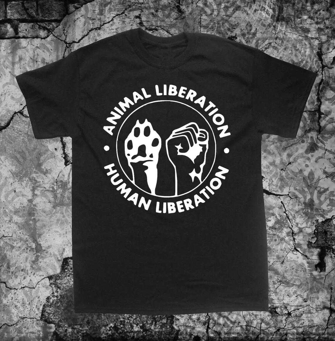 Animal Human Liberation Shirt Front Activism alf anarchism Anarcho anarchy Earth Rights Welfare Punk 100% Cotton Plus Size Tops