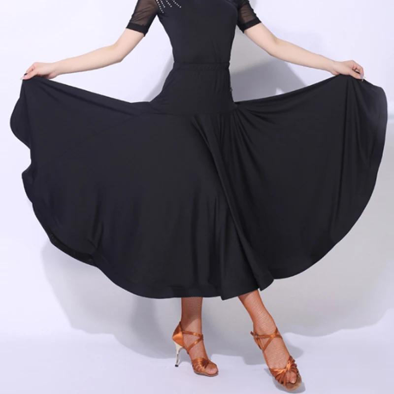 Đen Bóng Nhảy Múa Váy Mùa Hè Tango Thực Hành Dancewear Con Cái Trưởng Thành Tiêu Chuẩn Quốc Gia Waltz Trình Diễn Trang Phục YS4036