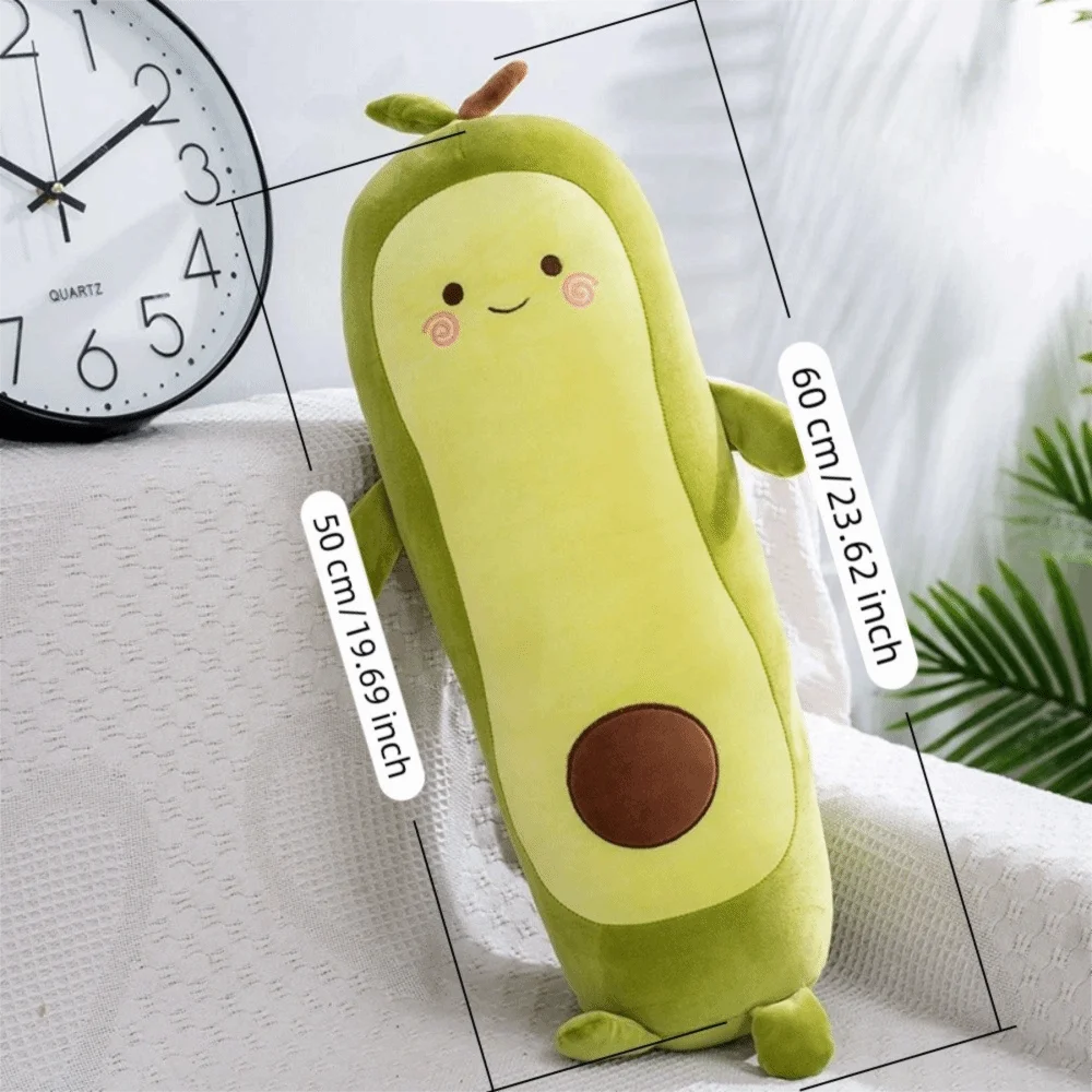 Stuffed Fruit Avocado Doll Green Giant Avocado Plush Toy Soft Doll Big Sleeping Pillow Birthday Cute Gift for Girl Room Decor