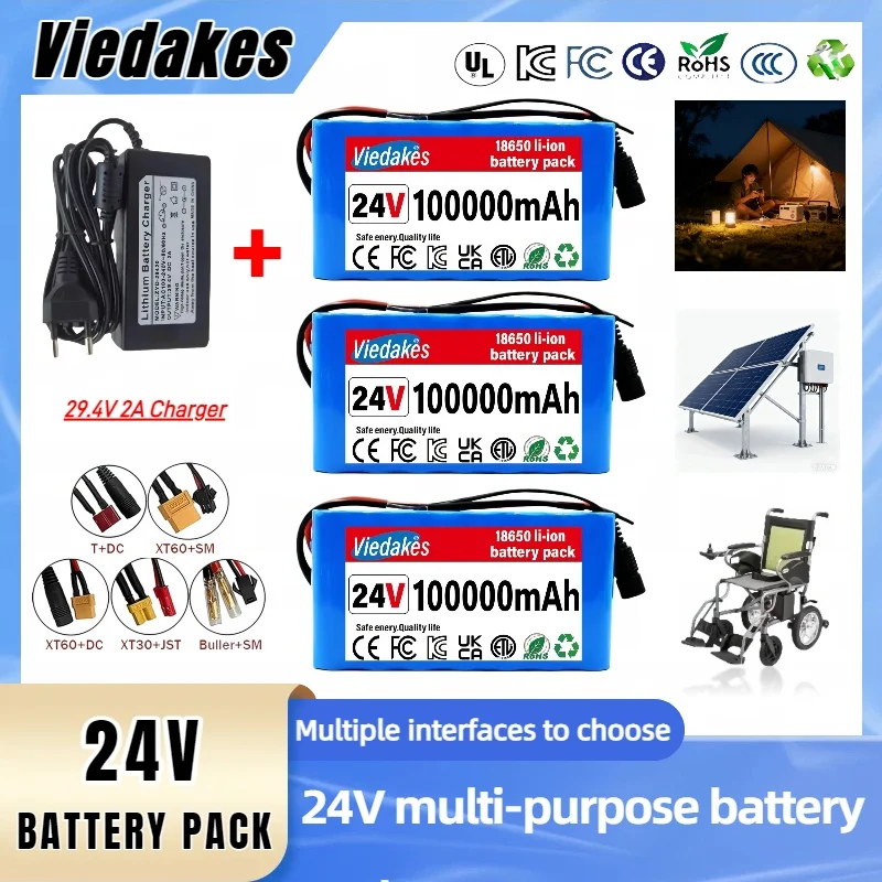 

Reliable 24V 10Ah Lithium Battery with BMS (Overcharge Protection), for Home Garden Tools, E-Scooters, Toys, and Industrial Use