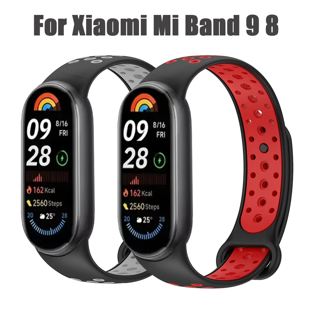 Silicone Strap For Xiaomi Smart  Band 9 Sport band Wristband correa for Mi Band 9 miband8 8 NFC Replacement Bracelet Accessories