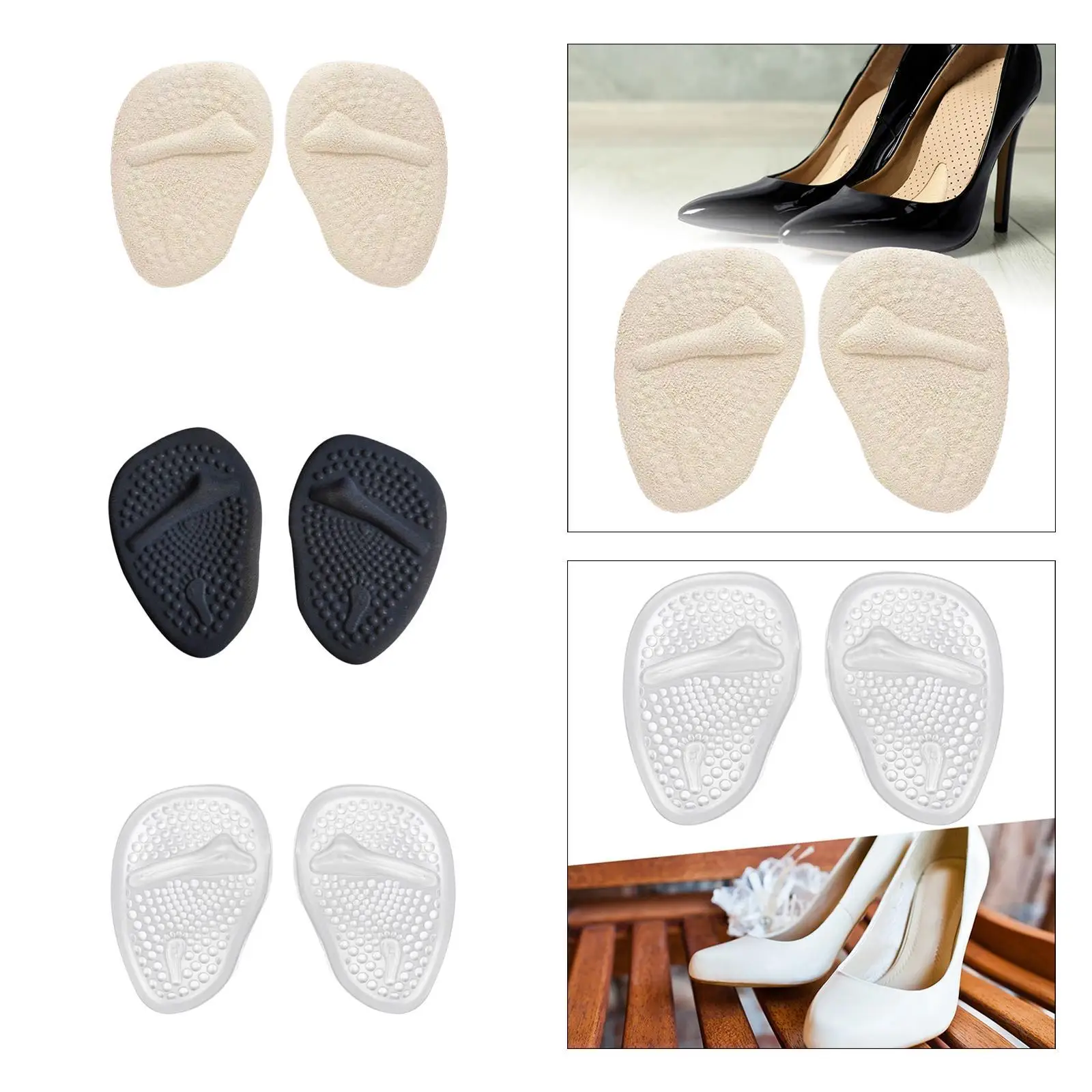 Мягкие нескользящие женские полуподушечки для плюсневых подушечек Силиконовые подушечки для передней части стопы для женщин Женские сандалии на высоком каблуке