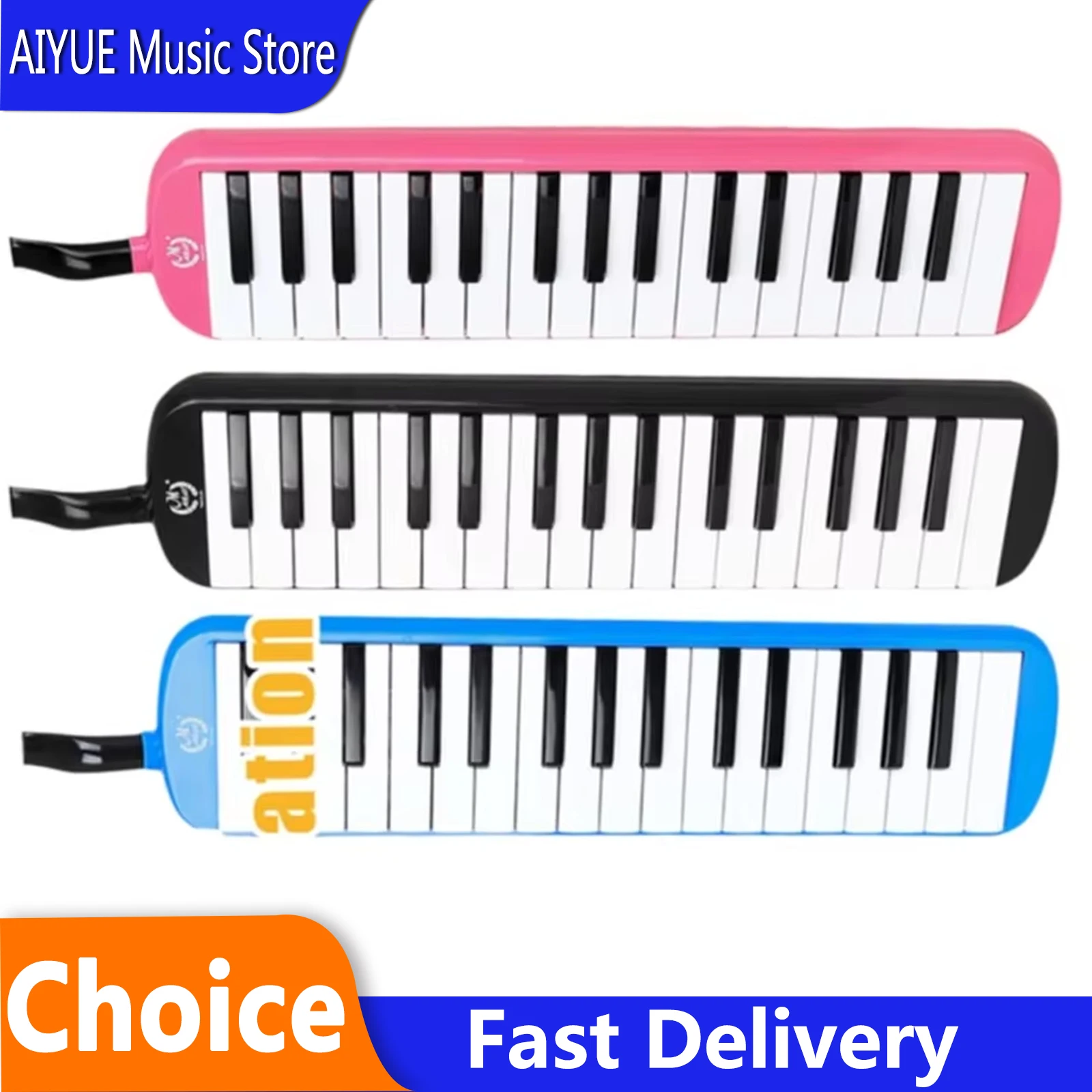 M MBAT 32 Key Melodica Brass Soundboard Portable Harmonica Dual Color Keyboard EVA Case Suitable For Beginners Keyboard Gift