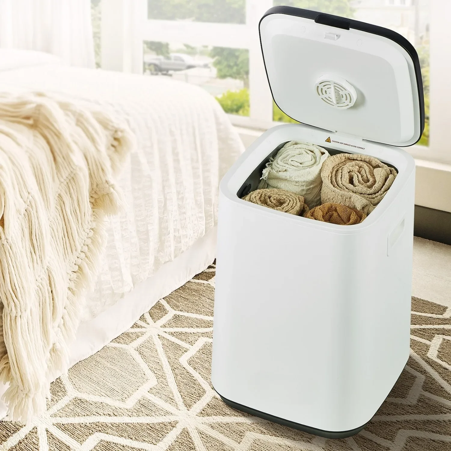 

20L Towel Warmer Bucket with 24h Timer, 20/40/60 Min Auto Shut Off, LED Display, U-Shaped Light, for Bathroom, Pajama Heating