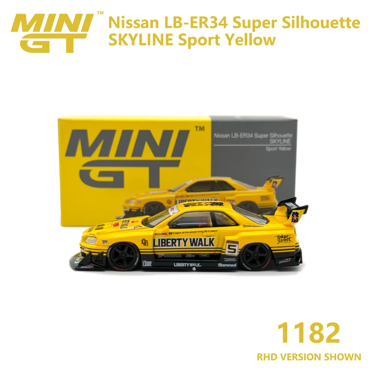 In Stock MiniGT 1182 1:64 LBWK-ER34 Super Silhouette Skyline Sport