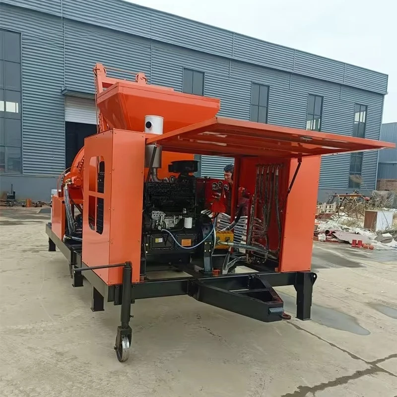 Customized Low Failure Rate Small EPA Engine Concrete Pump Integrated Mixing Large Aggregate Concrete Mixer With Pump