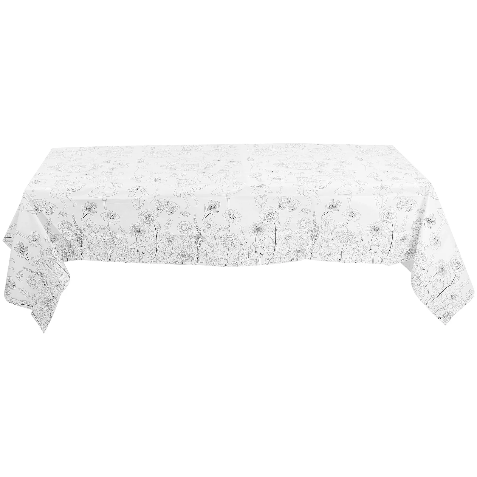 

Flower Fairy Themed Coloring Tablecloth Birthday Party Paper Table Cloth For Kids Home Decor Event Decoration Scene Layout Prop