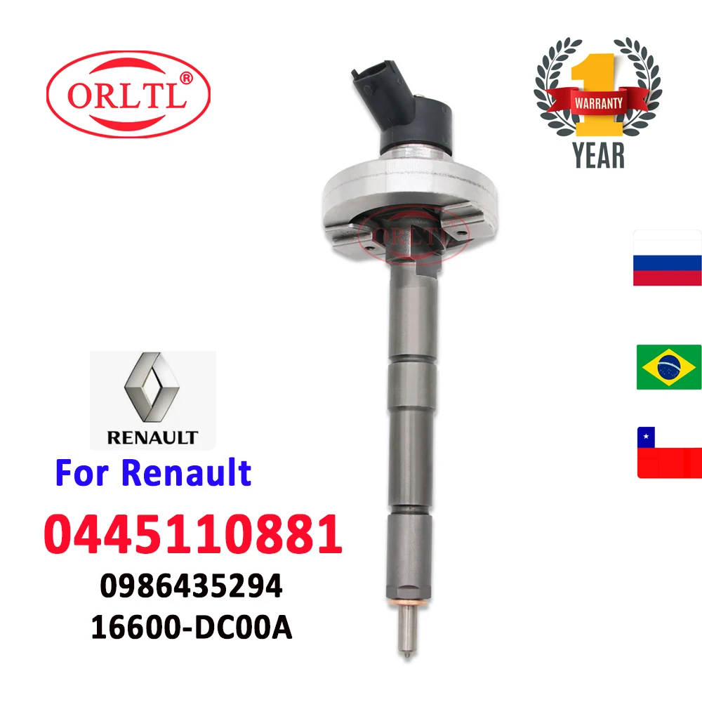 

ORLTL 0445110881 16600DC00A Common Rail Injector 16600-DC00A Diesel Sprayer Nozzle 0986435294 for Renault Nissan 0 445 110 881