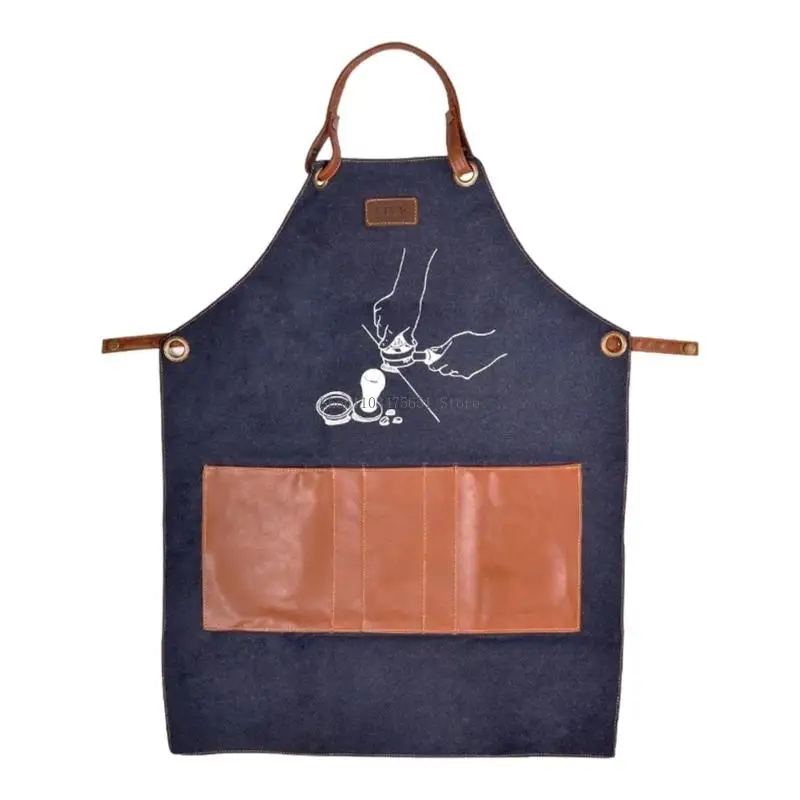  Waterproof And Spill Resistant Coffee Shop Work Apron With Reinforced Design And Multiple Pocket for Cooking Kitchen
